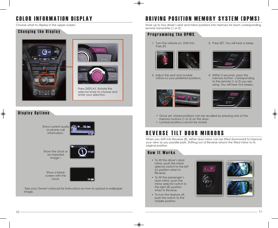P. 10, Color information display | Acura 2014 RDX - Advanced Technology Guide (Base) User Manual | Page 7 / 14