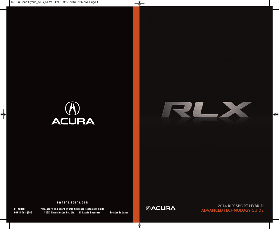 Acura 2014 RLX Hybrid - Advanced Technology Guide User Manual | 29 pages