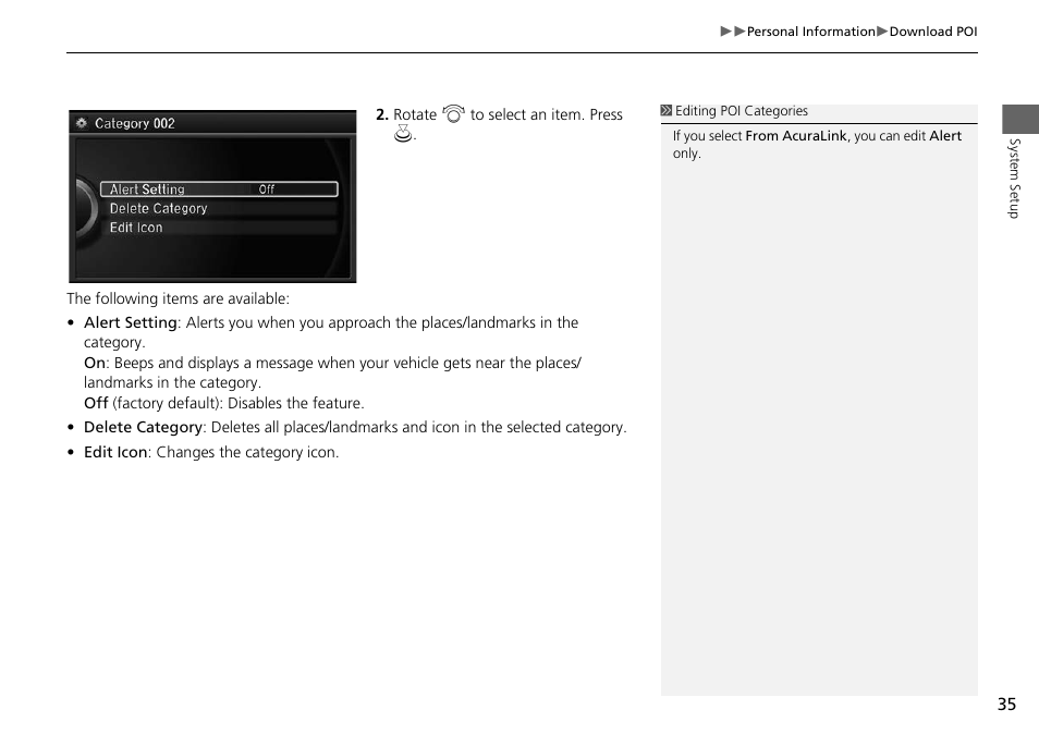Acura 2014 RLX Hybrid - Navigation Manual User Manual | Page 36 / 156
