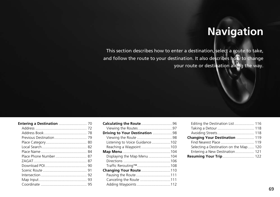 Navigation, 2 navigation p. 69, P.69 | Acura 2014 RLX Hybrid - Navigation Manual User Manual | Page 70 / 156
