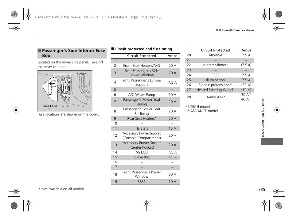 Acura 2014 RLX Hybrid - Owner's Manual User Manual | Page 536 / 565