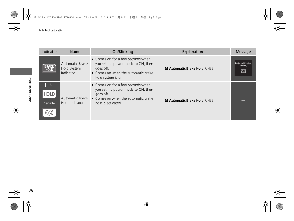 Acura 2014 RLX Hybrid - Owner's Manual User Manual | Page 77 / 565