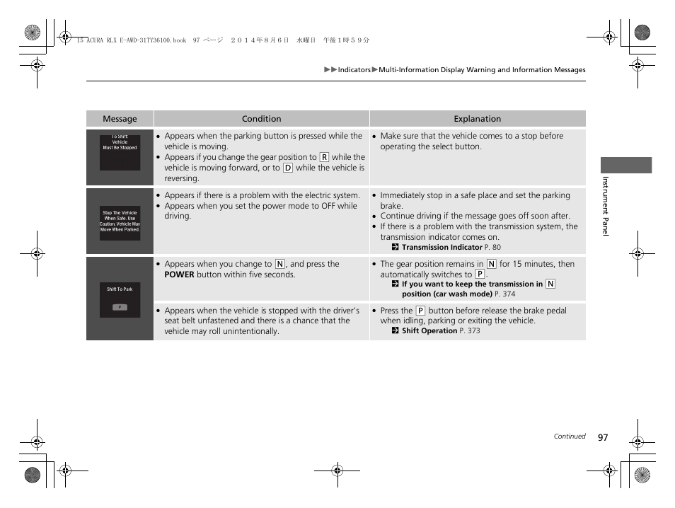 Acura 2014 RLX Hybrid - Owner's Manual User Manual | Page 98 / 565