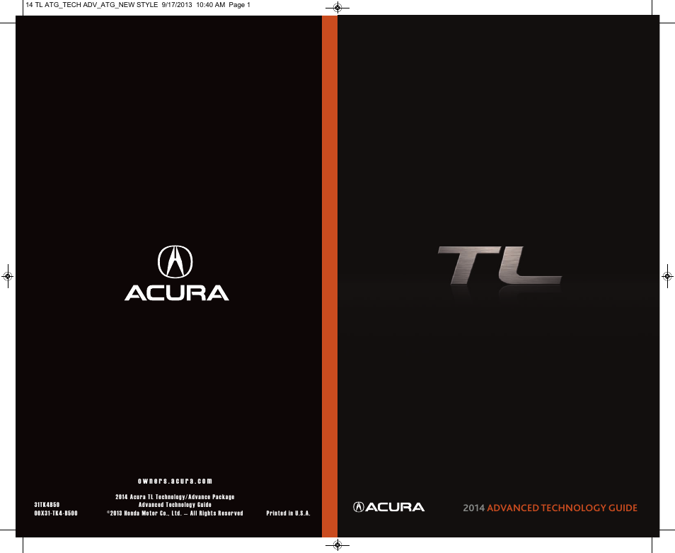 Acura 2014 TL - Technology Reference Guide (Tech) User Manual | 17 pages
