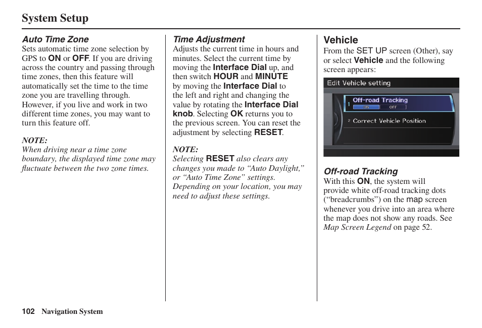 System setup | Acura 2014 TL - Navigation Manual User Manual | Page 103 / 160
