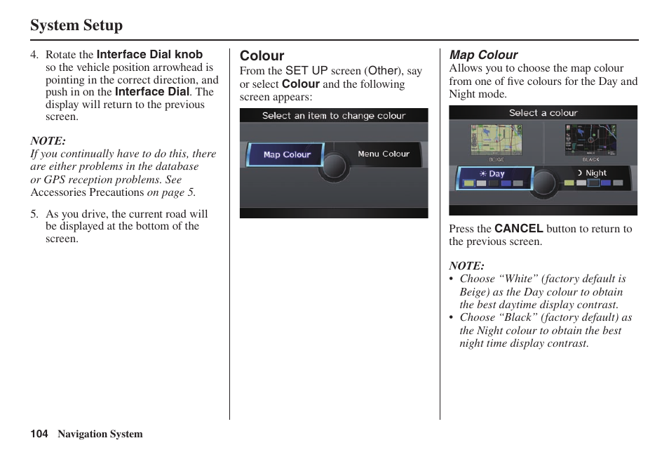 System setup | Acura 2014 TL - Navigation Manual User Manual | Page 105 / 160