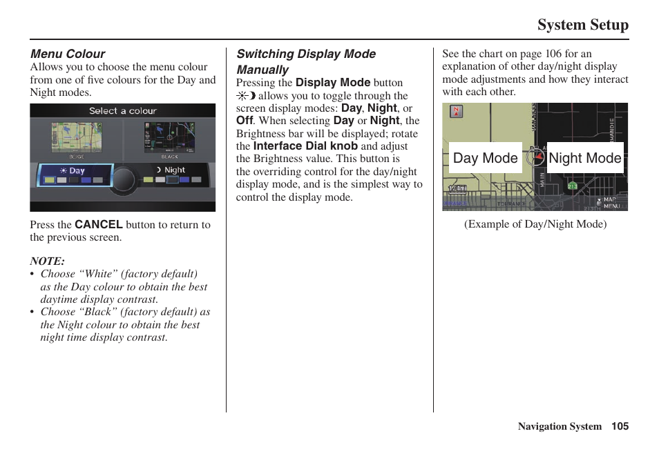 System setup | Acura 2014 TL - Navigation Manual User Manual | Page 106 / 160