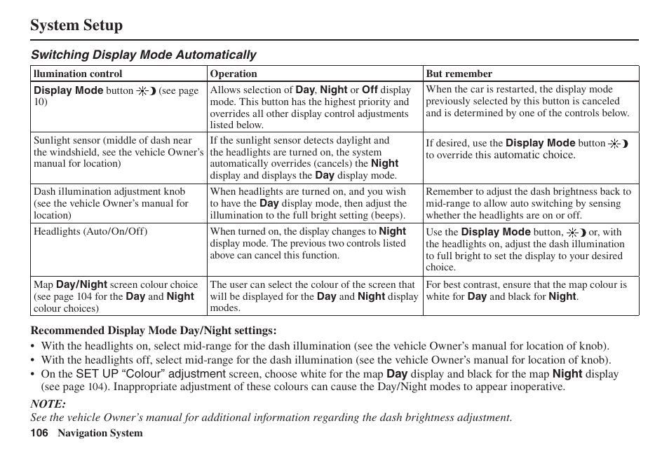 System setup | Acura 2014 TL - Navigation Manual User Manual | Page 107 / 160