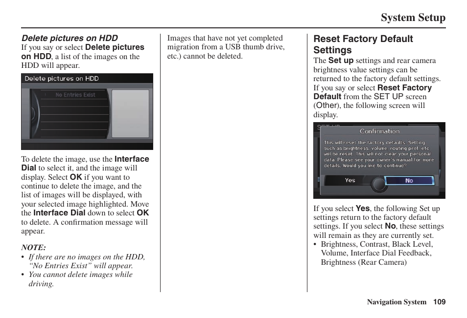 System setup | Acura 2014 TL - Navigation Manual User Manual | Page 110 / 160