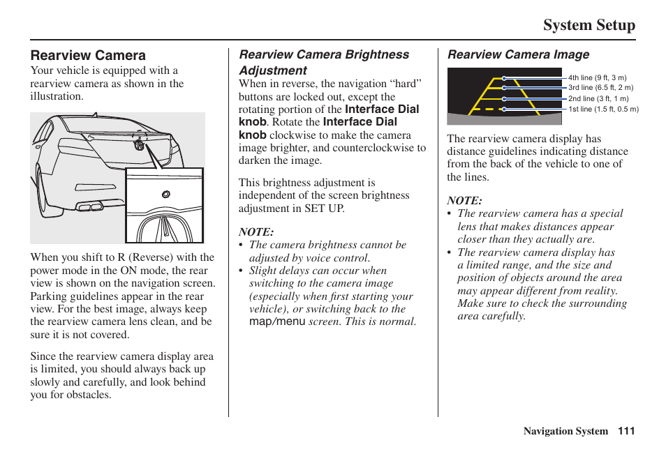 System setup | Acura 2014 TL - Navigation Manual User Manual | Page 112 / 160