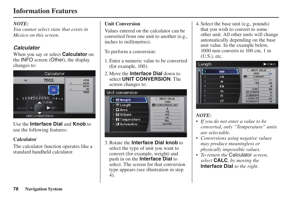Information features | Acura 2014 TL - Navigation Manual User Manual | Page 79 / 160