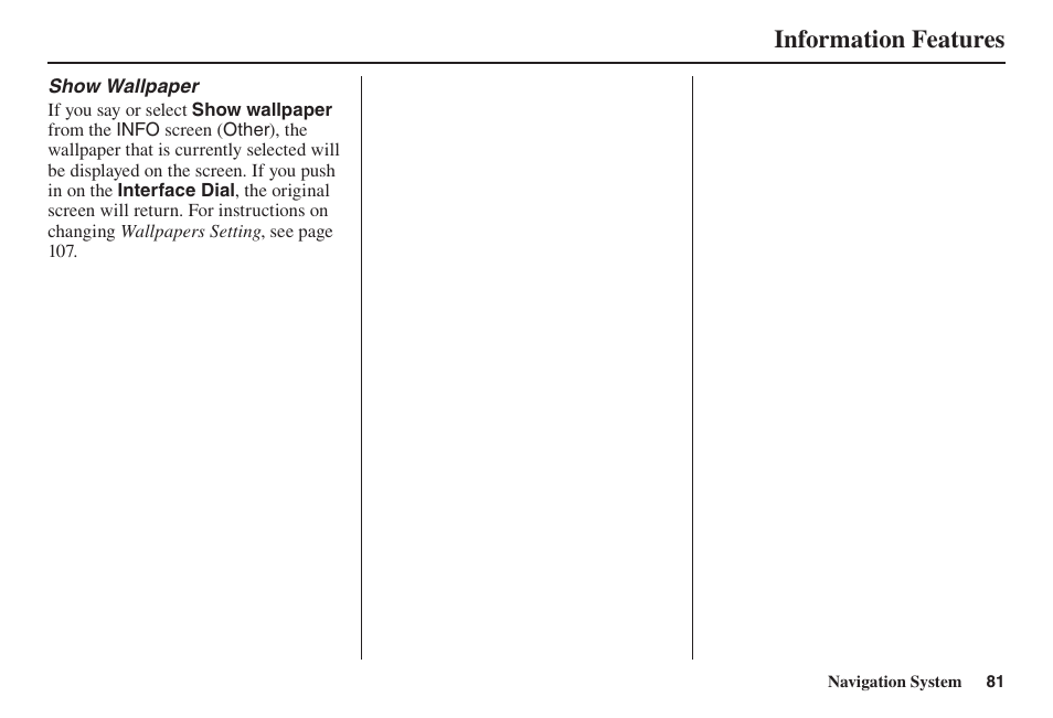 Information features | Acura 2014 TL - Navigation Manual User Manual | Page 82 / 160