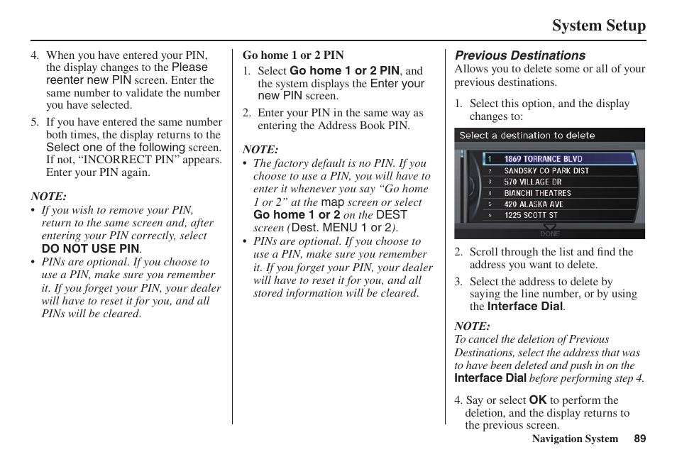 System setup | Acura 2014 TL - Navigation Manual User Manual | Page 90 / 160