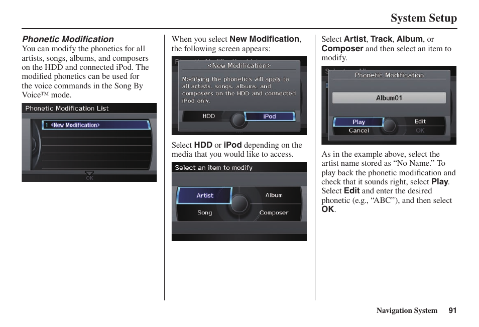 System setup | Acura 2014 TL - Navigation Manual User Manual | Page 92 / 160
