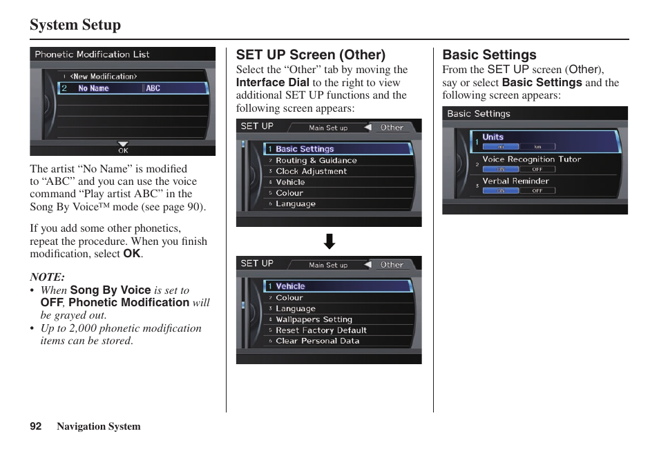 System setup | Acura 2014 TL - Navigation Manual User Manual | Page 93 / 160