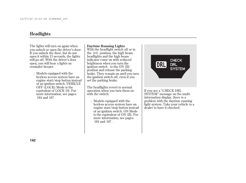 Headlights | Acura 2014 TL - Owner's Manual User Manual | Page 148 / 653