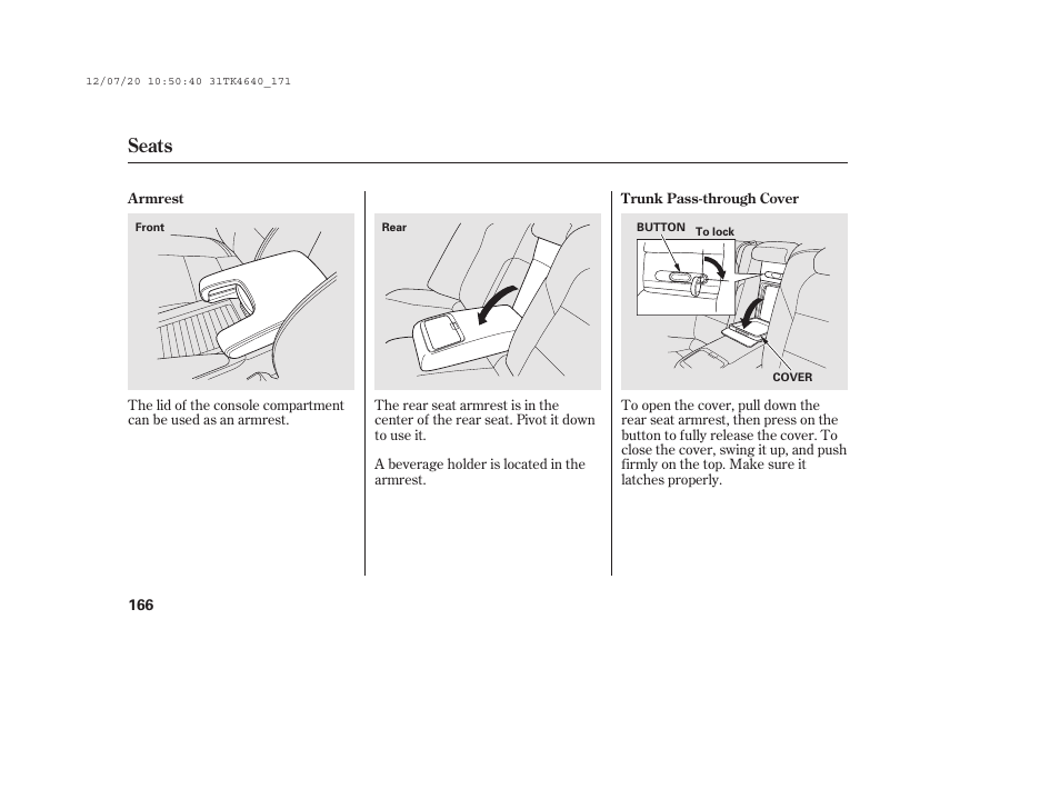Seats | Acura 2014 TL - Owner's Manual User Manual | Page 172 / 653
