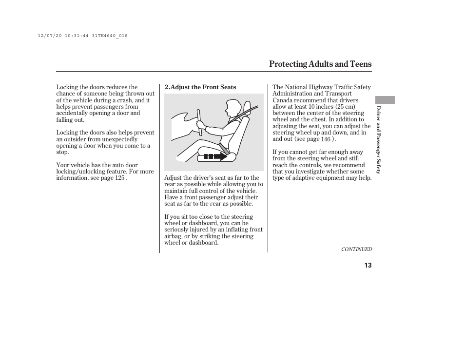 Protecting adults and teens | Acura 2014 TL - Owner's Manual User Manual | Page 19 / 653