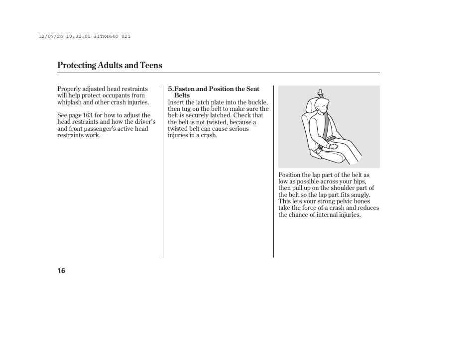 Protecting adults and teens | Acura 2014 TL - Owner's Manual User Manual | Page 22 / 653