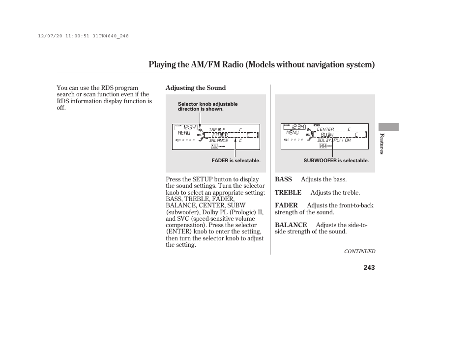 Acura 2014 TL - Owner's Manual User Manual | Page 249 / 653