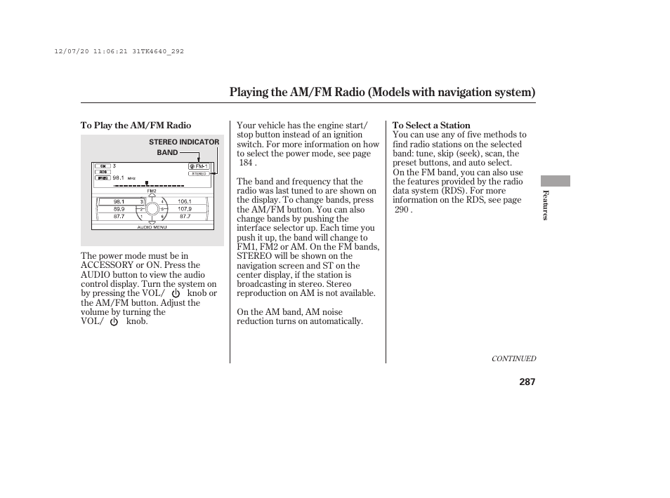 Acura 2014 TL - Owner's Manual User Manual | Page 293 / 653