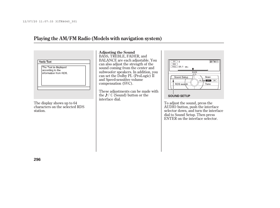 Acura 2014 TL - Owner's Manual User Manual | Page 302 / 653