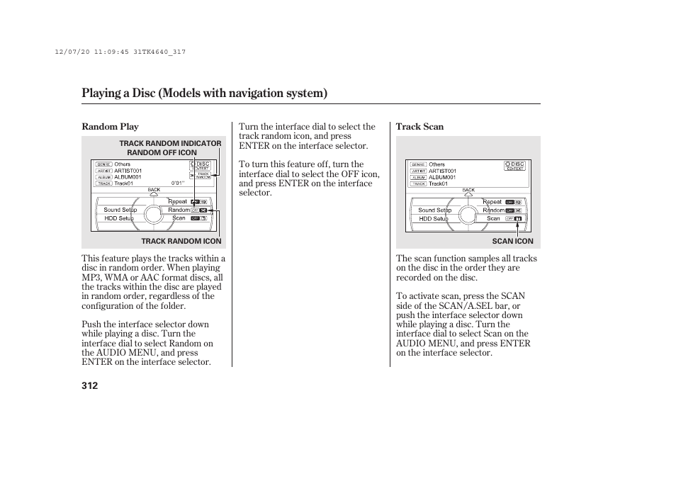 Playing a disc (models with navigation system) | Acura 2014 TL - Owner's Manual User Manual | Page 318 / 653