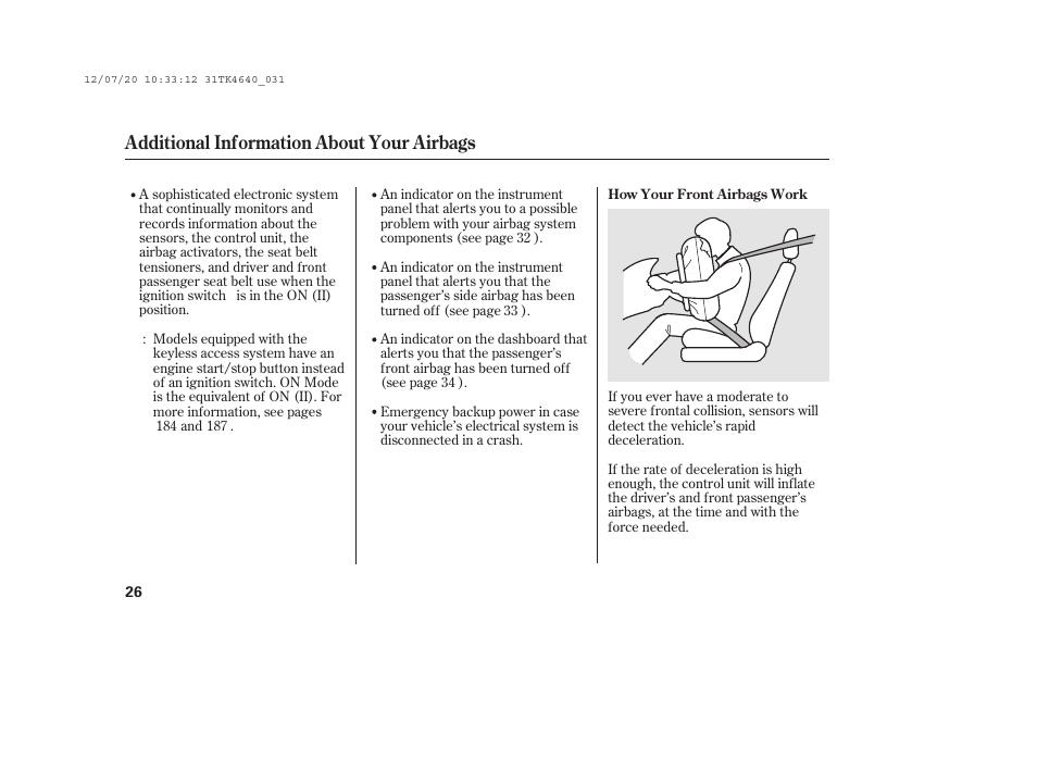 Additional information about your airbags | Acura 2014 TL - Owner's Manual User Manual | Page 32 / 653