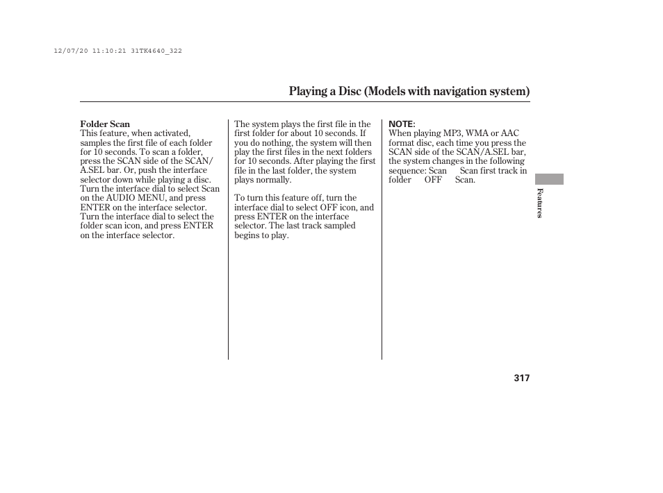 Playing a disc (models with navigation system) | Acura 2014 TL - Owner's Manual User Manual | Page 323 / 653