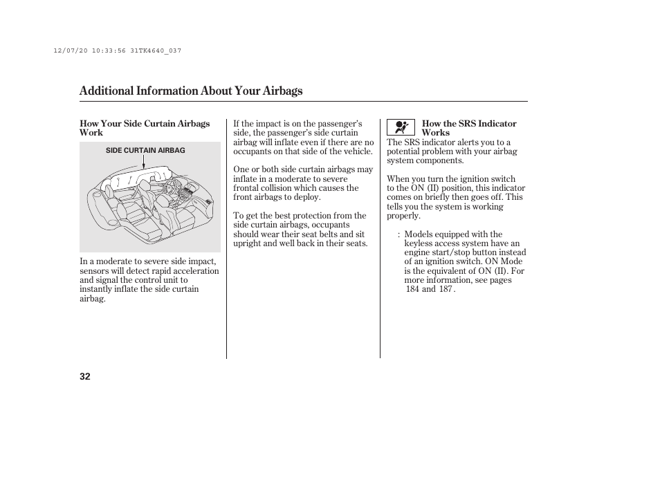 Additional information about your airbags | Acura 2014 TL - Owner's Manual User Manual | Page 38 / 653