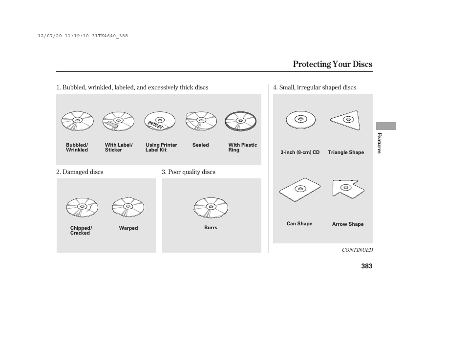 Protecting your discs | Acura 2014 TL - Owner's Manual User Manual | Page 389 / 653