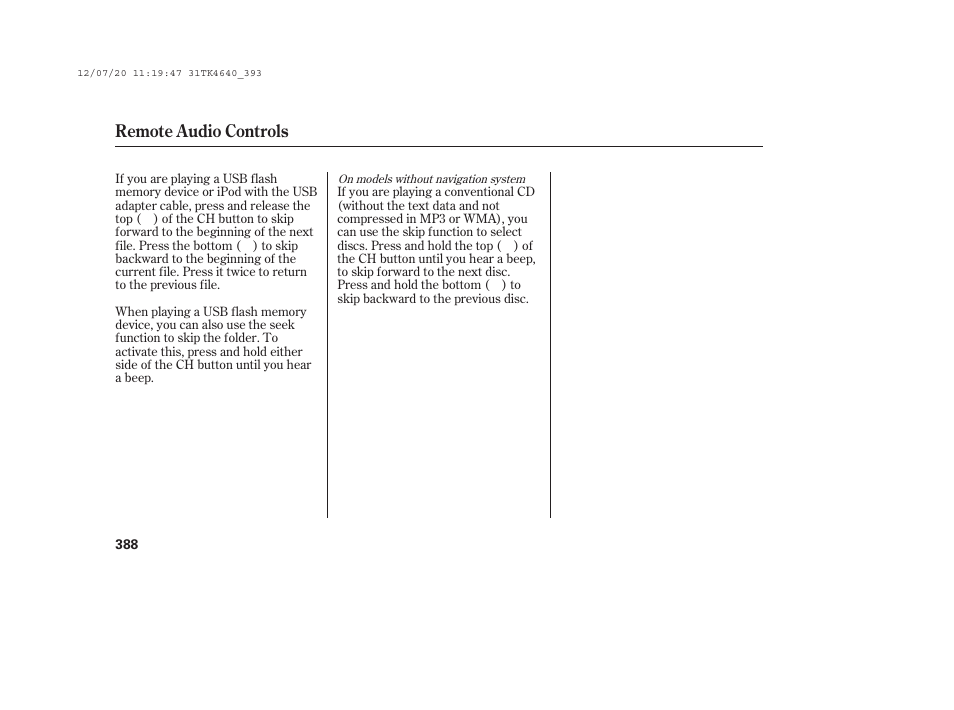 Remote audio controls | Acura 2014 TL - Owner's Manual User Manual | Page 394 / 653