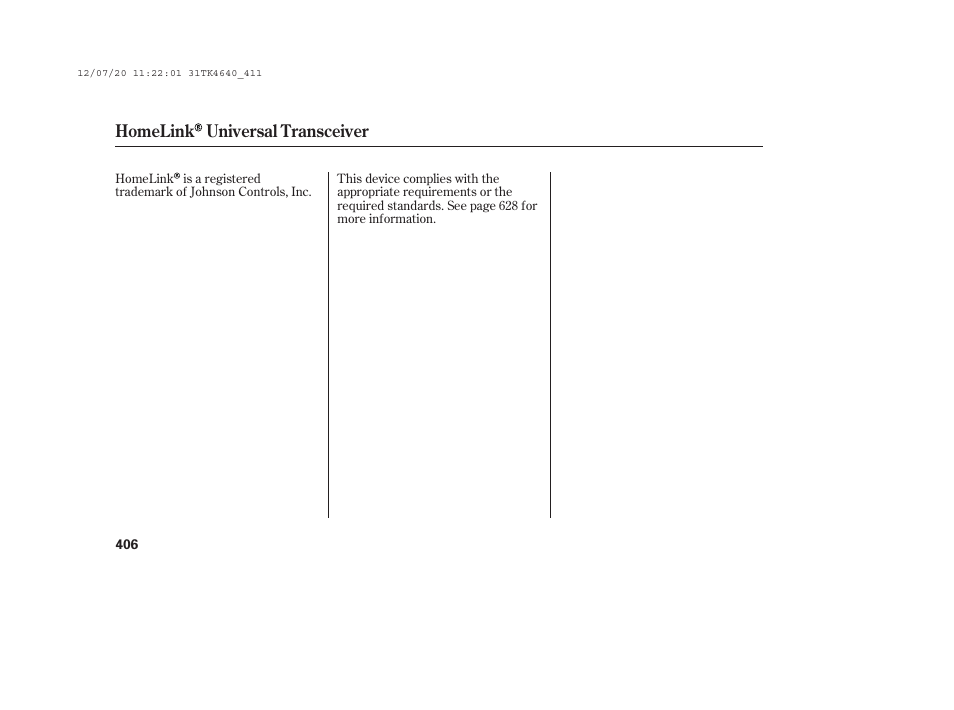 Homelink universal transceiver | Acura 2014 TL - Owner's Manual User Manual | Page 412 / 653