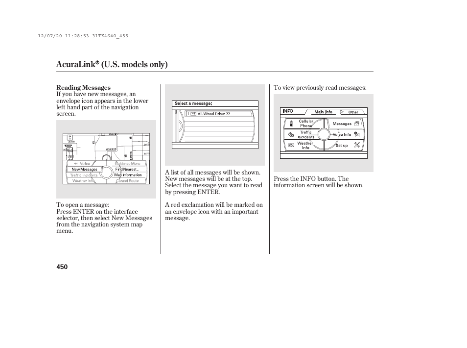 Acuralink (u.s. models only) | Acura 2014 TL - Owner's Manual User Manual | Page 456 / 653