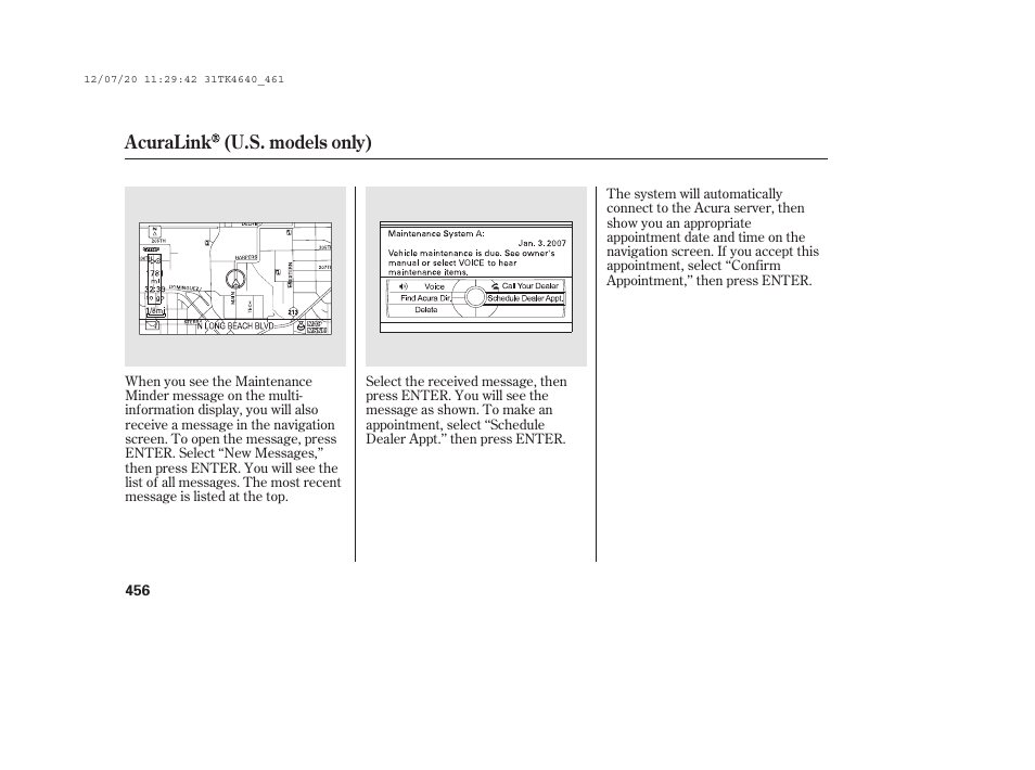 Acuralink (u.s. models only) | Acura 2014 TL - Owner's Manual User Manual | Page 462 / 653