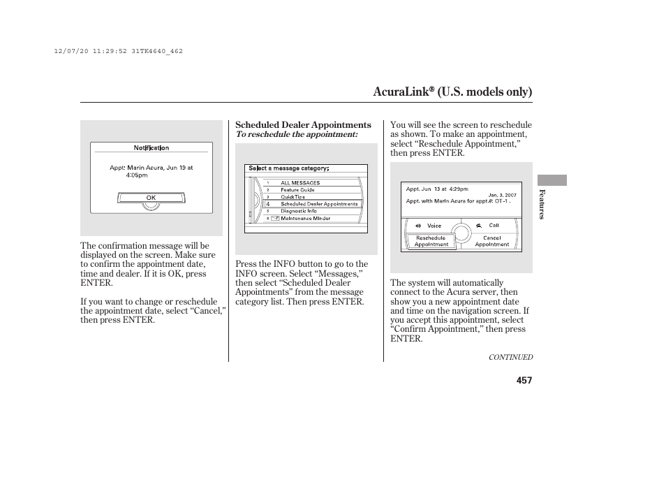 Acuralink (u.s. models only) | Acura 2014 TL - Owner's Manual User Manual | Page 463 / 653