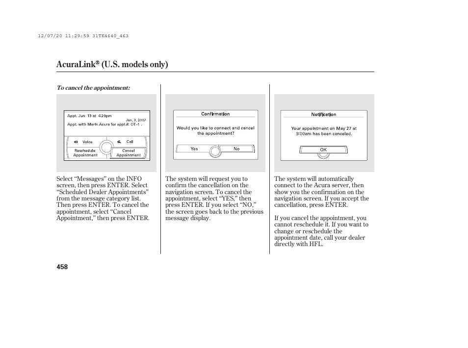 Acuralink (u.s. models only) | Acura 2014 TL - Owner's Manual User Manual | Page 464 / 653