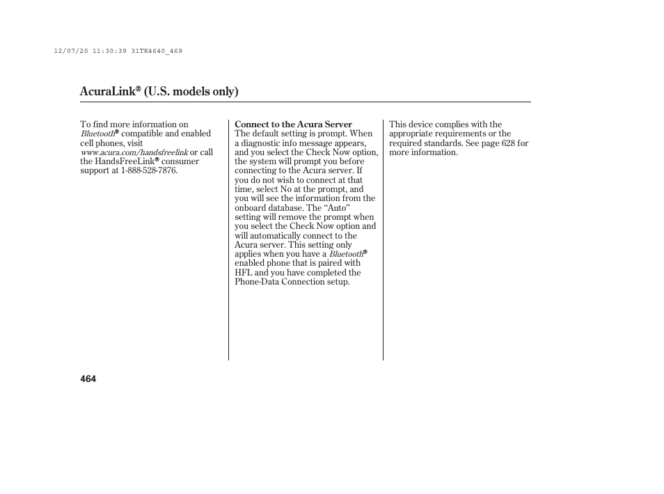 Acuralink (u.s. models only) | Acura 2014 TL - Owner's Manual User Manual | Page 470 / 653