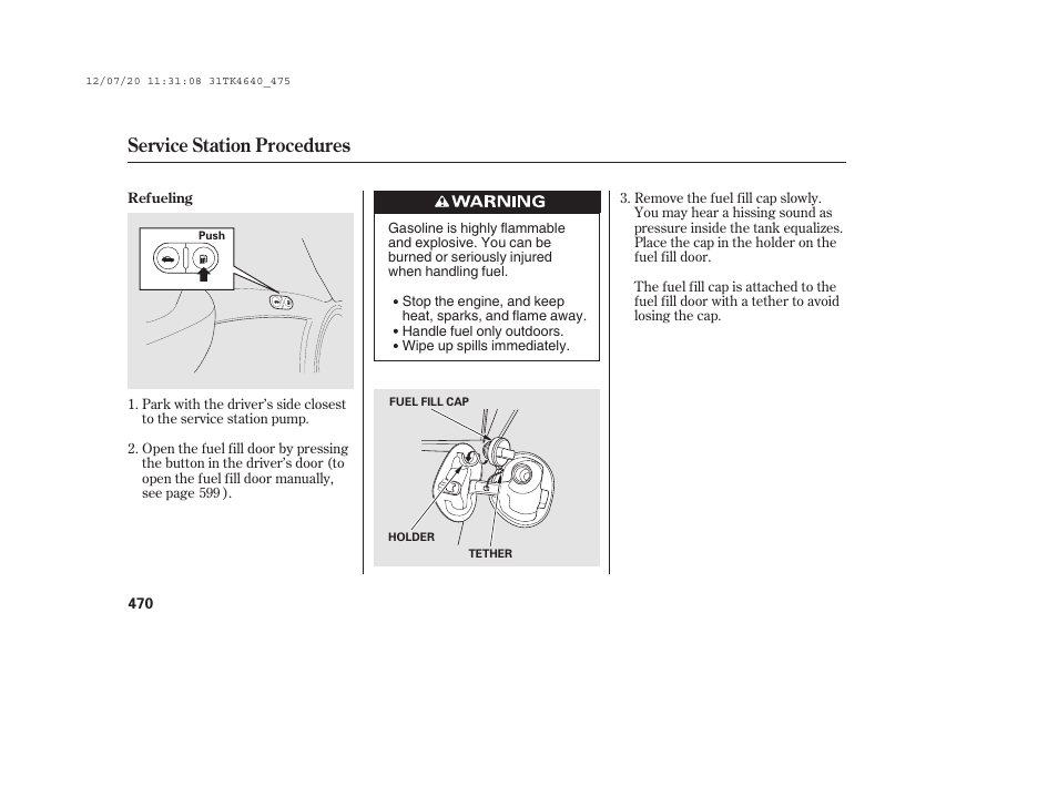 Service station procedures | Acura 2014 TL - Owner's Manual User Manual | Page 476 / 653