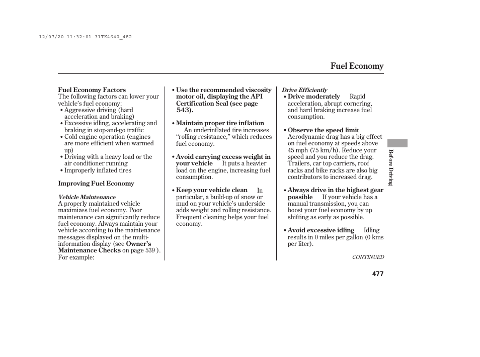 Fuel economy | Acura 2014 TL - Owner's Manual User Manual | Page 483 / 653