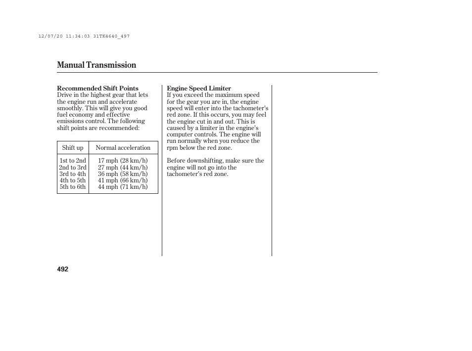 Manual transmission | Acura 2014 TL - Owner's Manual User Manual | Page 498 / 653