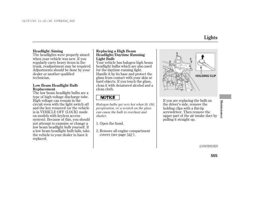 Lights | Acura 2014 TL - Owner's Manual User Manual | Page 561 / 653