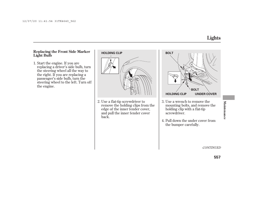 Lights | Acura 2014 TL - Owner's Manual User Manual | Page 563 / 653