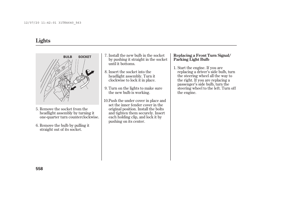 Lights | Acura 2014 TL - Owner's Manual User Manual | Page 564 / 653