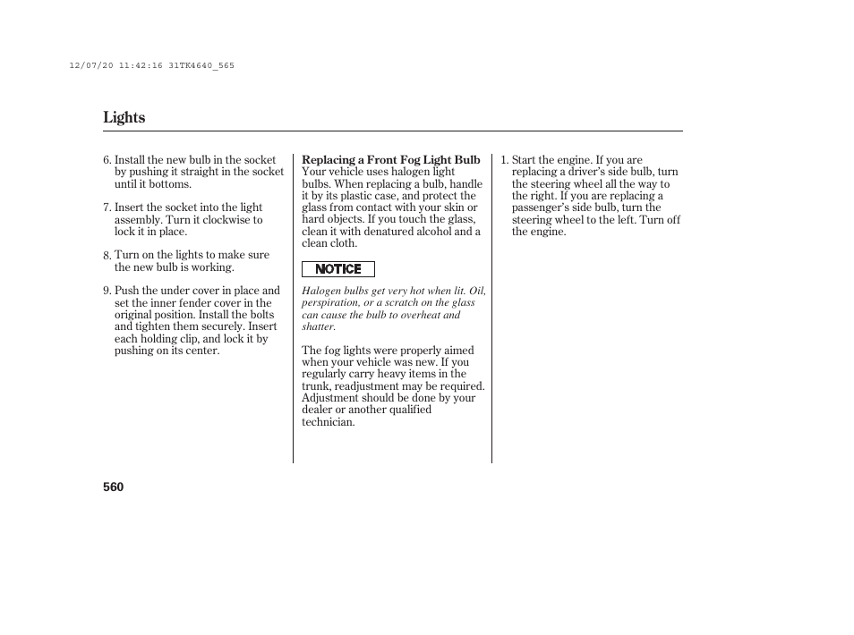 Lights | Acura 2014 TL - Owner's Manual User Manual | Page 566 / 653