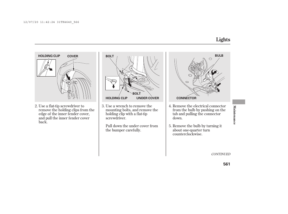 Lights | Acura 2014 TL - Owner's Manual User Manual | Page 567 / 653