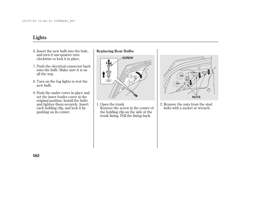 Lights | Acura 2014 TL - Owner's Manual User Manual | Page 568 / 653