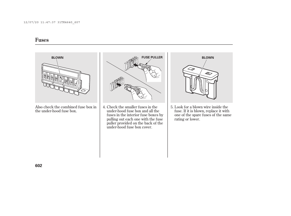 Fuses | Acura 2014 TL - Owner's Manual User Manual | Page 608 / 653