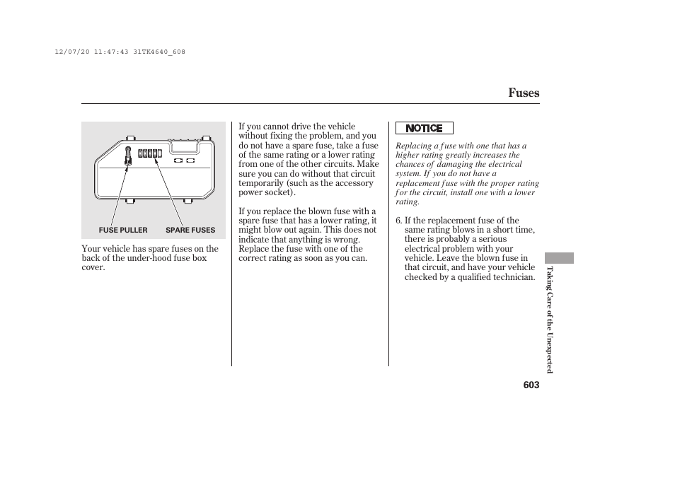 Fuses | Acura 2014 TL - Owner's Manual User Manual | Page 609 / 653