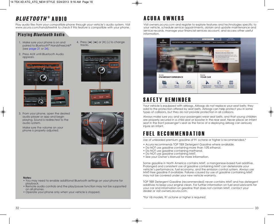 A ud i o | Acura 2014 TSX - Advanced Technology Guide User Manual | Page 18 / 18